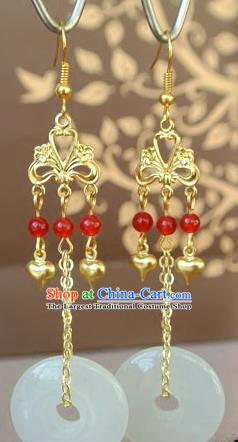 Chinese Tang Dynasty Court Beauty Ear Accessories Ancient Imperial Consort Xiao Jade Earrings