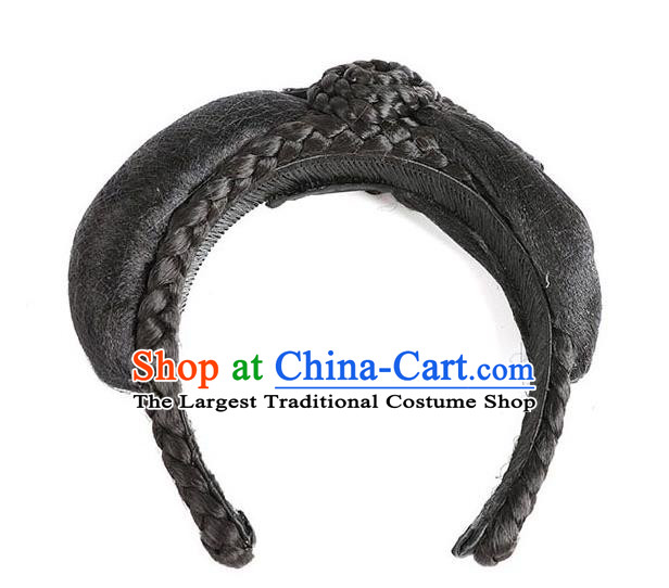 Handmade Chinese Ancient Princess Wig Sheath Headwear Traditional Ming Dynasty Young Lady Wigs Chignon Hair Clasp