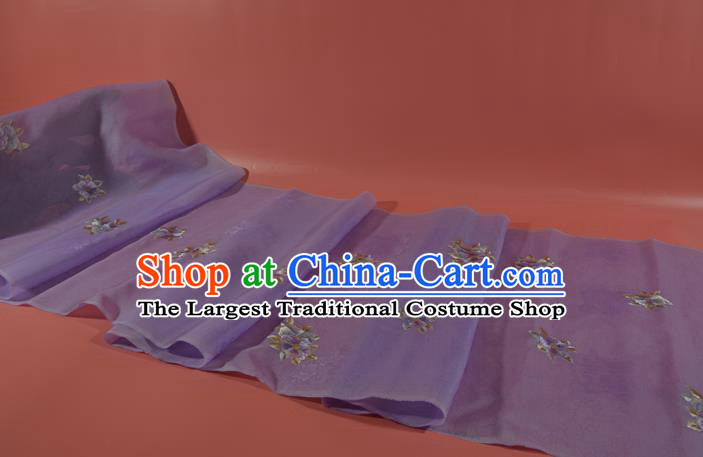 Traditional Korean Hanbok Dress Lilac Silk Fabric Handmade Embroidered Camellia Silk Cloth