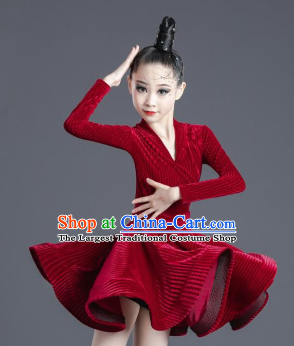 Professional Modern Dance Competition Costume Ballroom Dance Clothing Children Latin Dance Dress