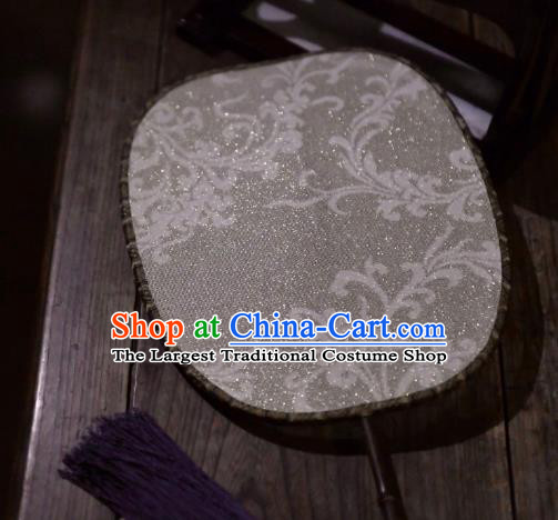 China Traditional Beige Silk Fan Ancient Ming Dynasty Court Fan Handmade Princess Palace Fan