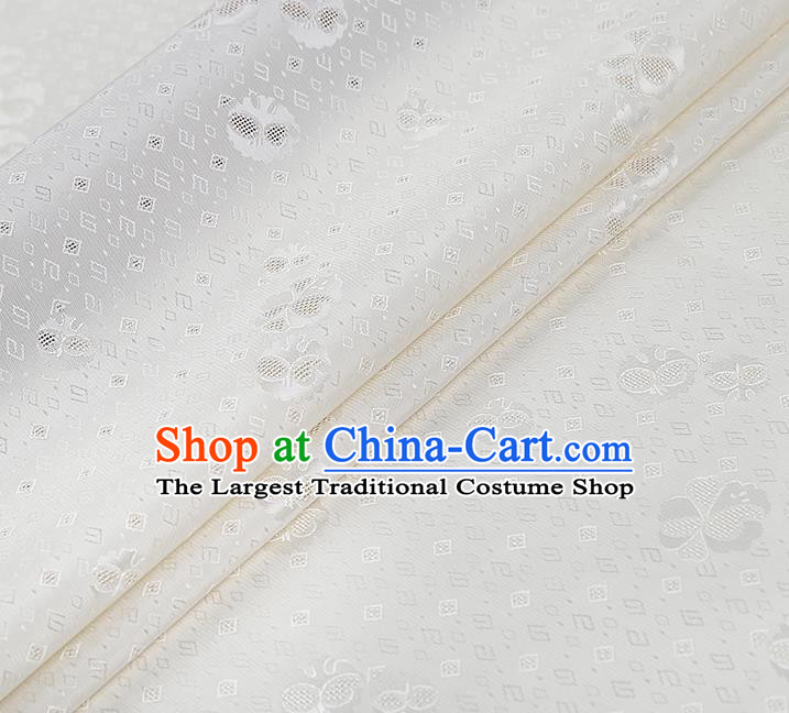 China Classical Cheongsam White Silk Fabric Traditional Tang Suit Brocade Drapery