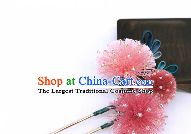 Chinese Traditional Song Dynasty Hanfu Hair Accessories Handmade Ancient Princess Albizia Flower Hairpin