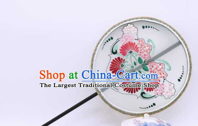 China Handmade Silk Circular Fan Traditional Hanfu Fans Suzhou Embroidery Palace Fan