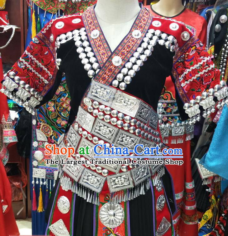 Chinese Traditional Guizhou Miao National Minority Stage Performance Clothing Miao Ethnic Woman Costumes