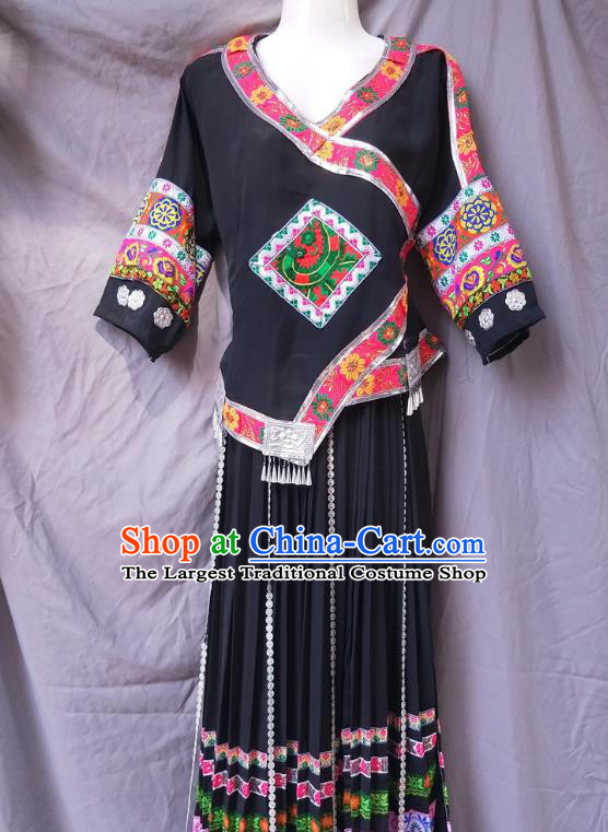 Chinese Hmong Ethnic Woman Folk Dance Costumes Traditional Miao National Minority Clothing