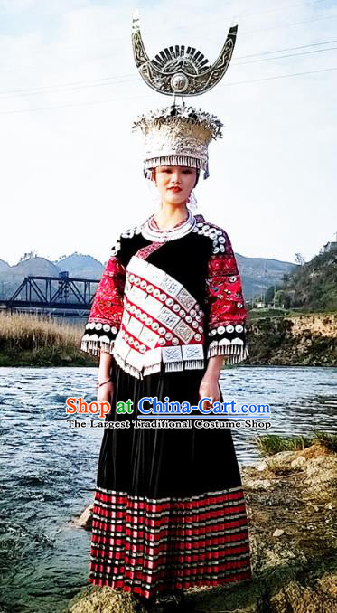 Chinese Dong Ethnic Stage Performance Costumes Traditional Miao National Minority Folk Dance Clothing