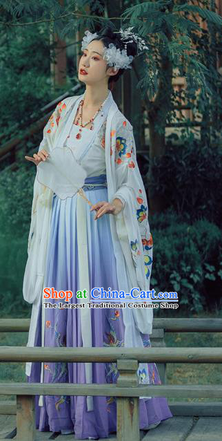 Traditional China Song Dynasty Imperial Concubine Embroidered Costumes Ancient Goddess Hanfu Dress Clothing for Women