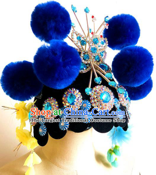 China Handmade Beijing Opera Diva Headdress Traditional Peking Opera Hair Accessories for Kids