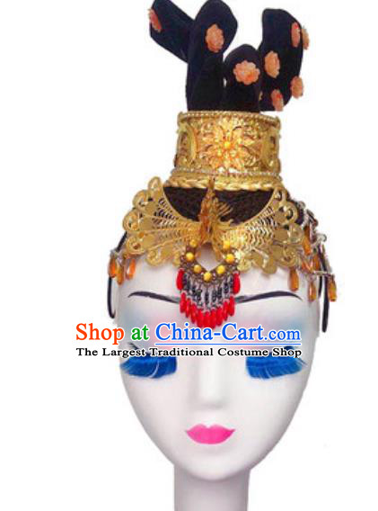 China Handmade Fairy Dance Wigs Chignon Traditional Court Dance Hair Accessories