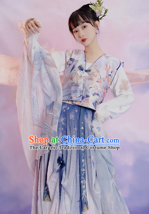 China Ancient Young Beauty Hanfu Dress Clothing Traditional Tang Dynasty Palace Lady Replica Costumes