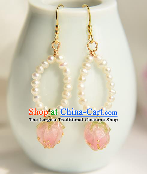 China Handmade Classical Earrings Jewelry Traditional Cheongsam Pearls Ear Accessories