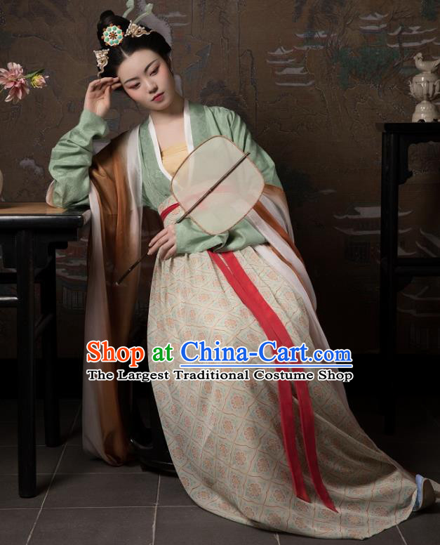 China Ancient Hanfu Costumes Traditional Song Dynasty Imperial Consort Historical Clothing for Women