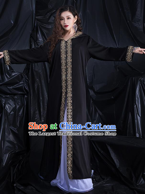 India Belly Dance Clothing Asian Oriental Dance Black Cape