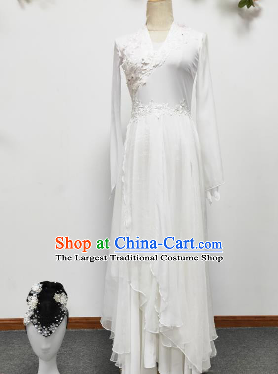 Chinese Classical Dance Performance White Dress Group Dance Beauty Dance Clothing