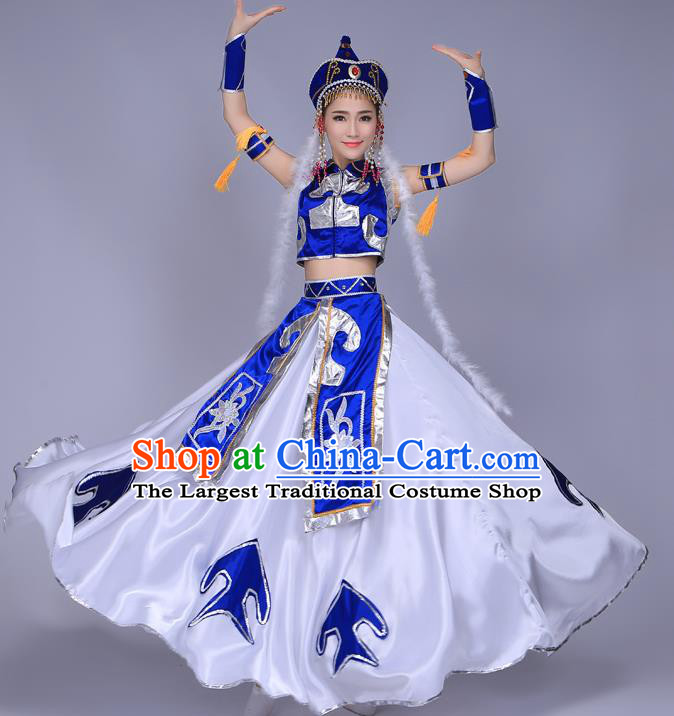 Chinese Traditional Mongolian Nationality Bride Clothing Mongol Ethnic Folk Dance Wedding Dress