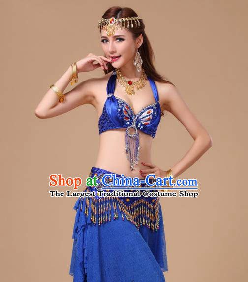 Traditional Raks Sharki Oriental Dance Bra and Skirt Indian Stage Performance Costumes Asian Belly Dance Royalblue Uniforms