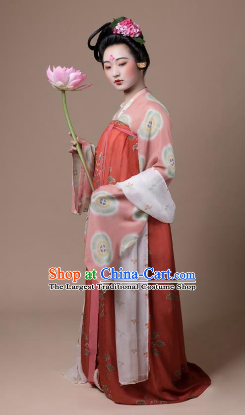 China Traditional Tang Dynasty Palace Lady Replica Costumes Ancient Court Woman Hanfu Dress