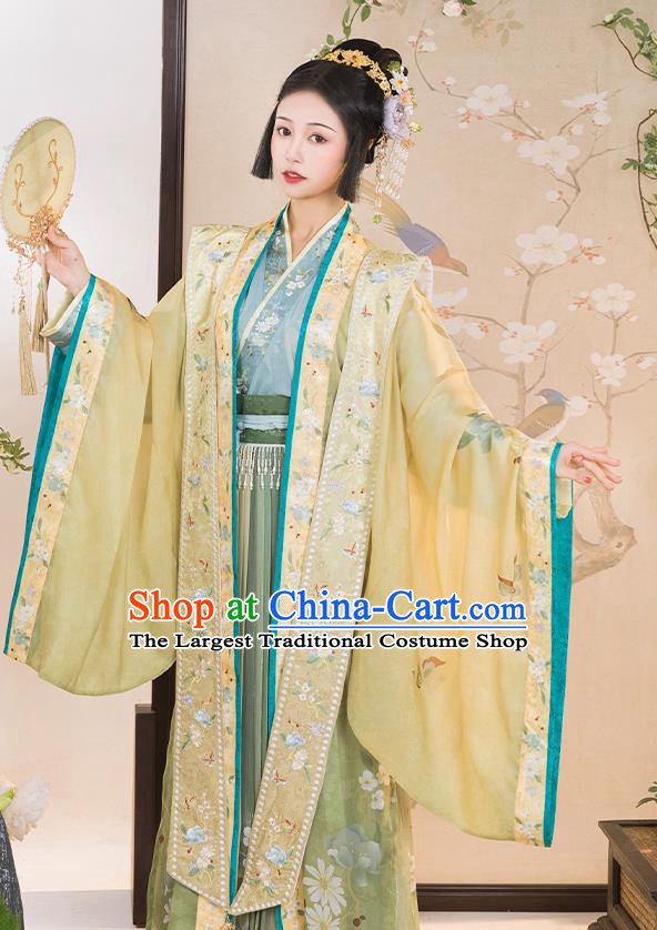 China Ancient Imperial Concubine Embroidered Hanfu Clothing Traditional Song Dynasty Court Woman Replica Costumes