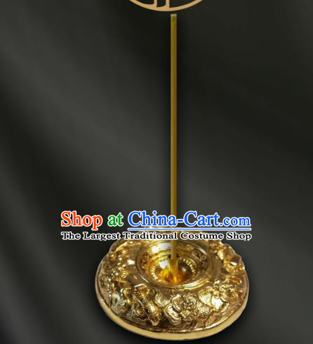 Chinese Traditional Incense Pedestal Carving Eight immortals Golden Censer