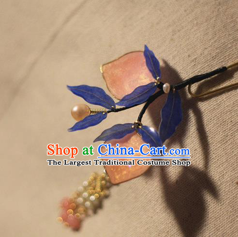 Chinese Traditional Song Dynasty Hair Stick Ancient Young Lady Peach Hairpin