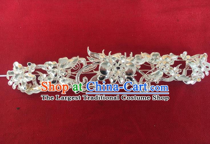 Chinese Ancient Fairy Argent Butterfly Hairpins Traditional Ming Dynasty Hanfu Hair Accessories