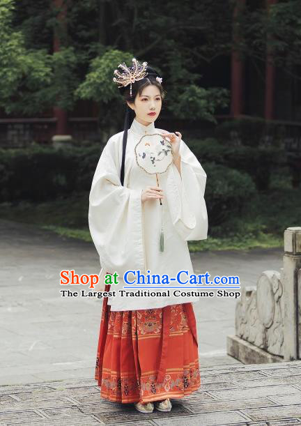 Traditional China Ming Dynasty Historical Clothing Ancient Patrician Mistress Costumes Complete Set