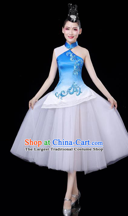 China Modern Dance Clothing Spring Festival Gala Opening Dance Dress Woman Chorus Costume