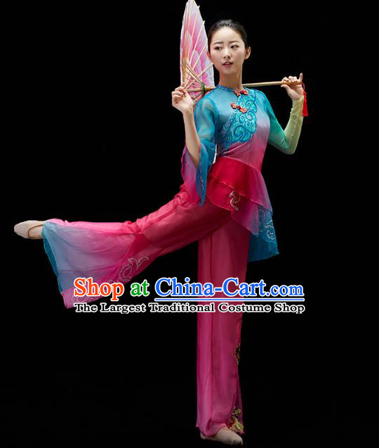 China Yangko Dance Clothing Traditional Folk Dance Umbrella Dance Performance Outfits