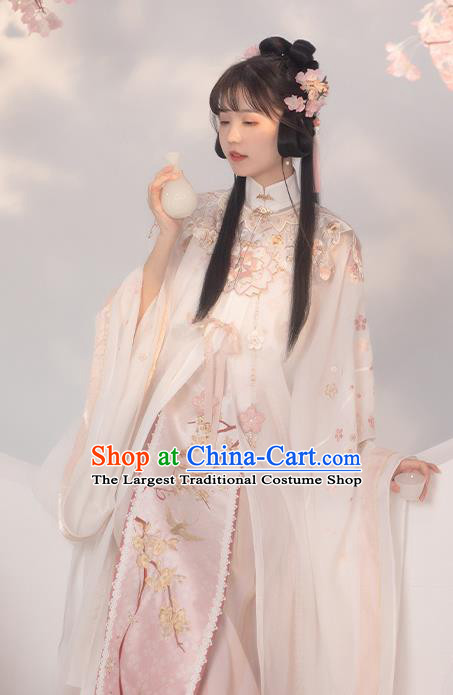 China Ancient Princess Embroidered Hanfu Dress Traditional Ming Dynasty Historical Costumes for Nobility Lady