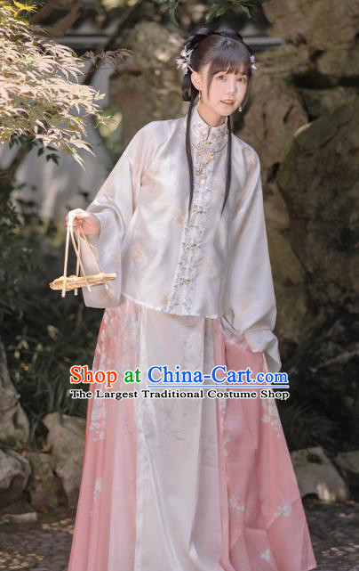 China Traditional Ming Dynasty Historical Clothing Ancient Young Beauty Hanfu Apparels