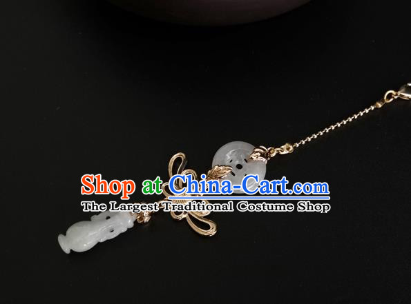 Chinese Traditional Hanfu Jade Vase Pendant National Cheongsam Brooch Jewelry