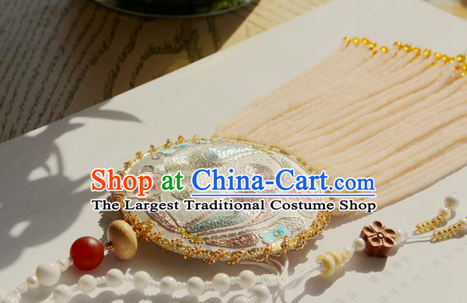 China Handmade Embroidered Sachet Necklet Accessories Traditional Cheongsam Beads Tassel Necklace