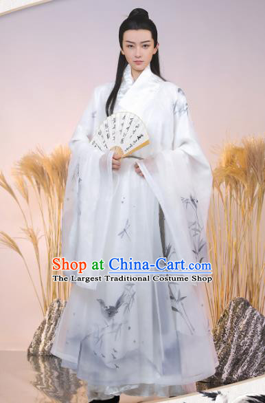 China Ancient Childe Hanfu Robe Clothing Traditional Ming Dynasty Swordsman Historical Costume