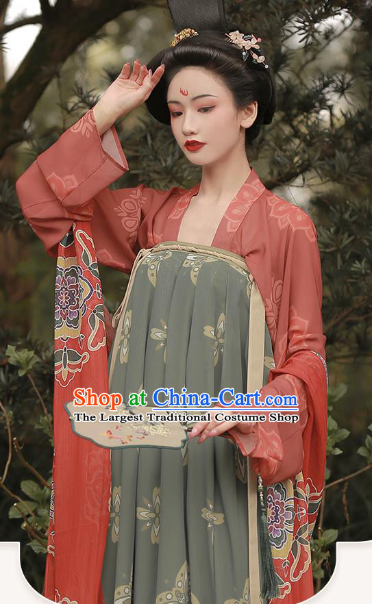 China Ancient Court Beauty Hanfu Dress Clothing Traditional Tang Dynasty Concubine Yang Historical Costumes