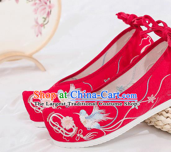 China Embroidered Red Cloth Shoes Ancient Princess Shoes Traditional Hanfu Wedding Shoes