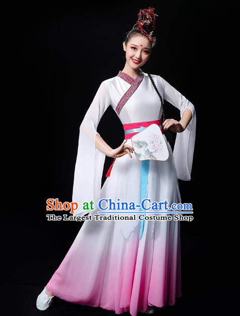 Chinese Umbrella Dance Performance Dress Traditional Fan Dance Outfits Classical Dance Fairy Clothing