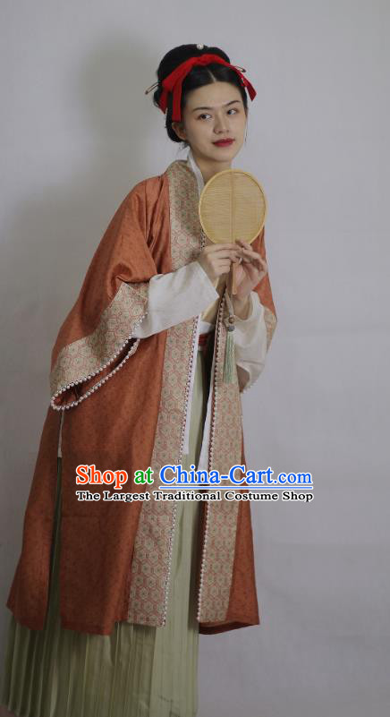 China Ancient Imperial Countess Hanfu Apparels Traditional Song Dynasty Noble Woman Historical Costumes and Headpiece