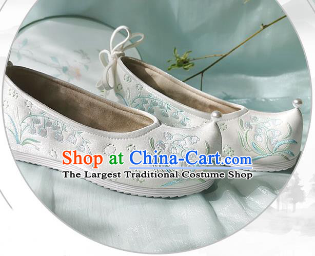 China Classical Dance Shoes Traditional Hanfu Embroidered Shoes Ancient Young Lady Shoes