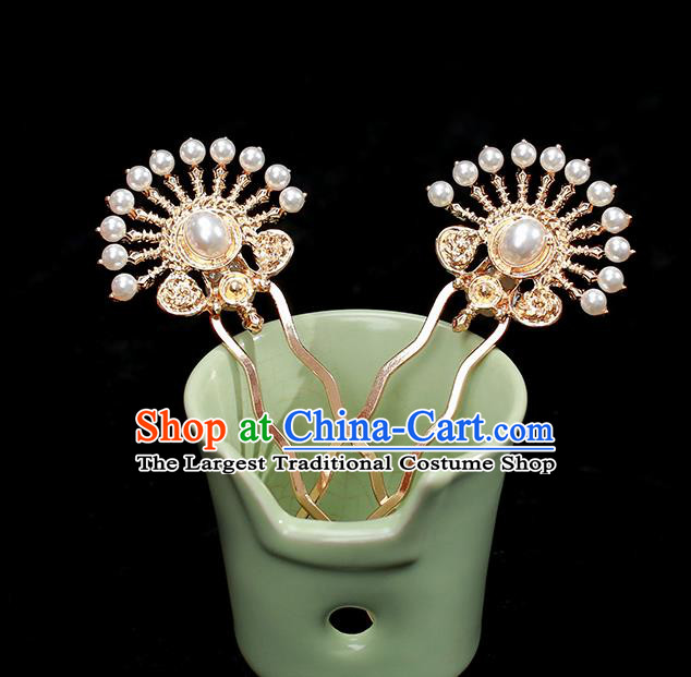 Chinese Traditional Cheongsam Hair Stick Ancient Princess Golden Hairpin Hair Accessories