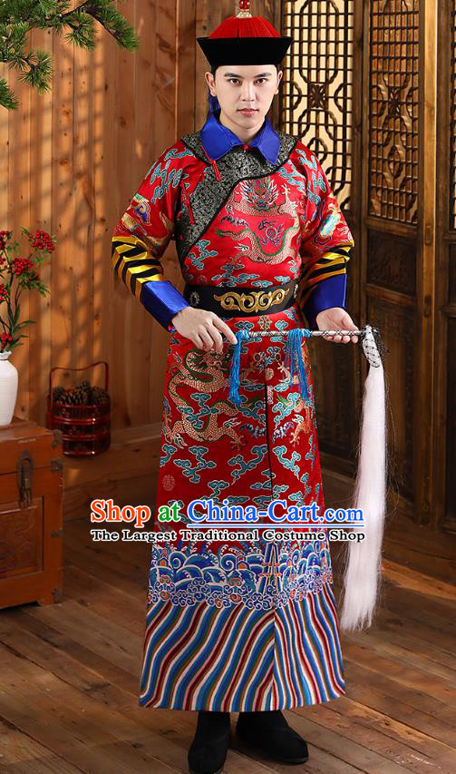 China Ancient Court Eunuch Garment Costumes Qing Dynasty Historical Clothing and Headwear