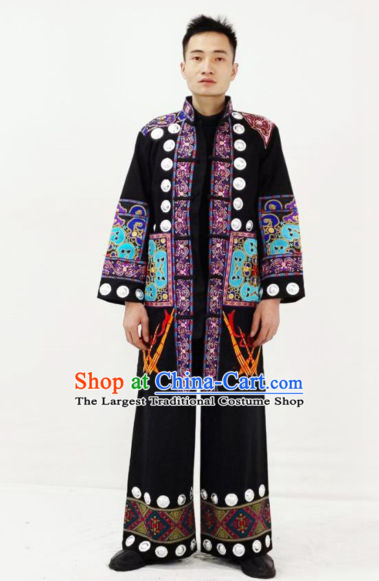 China Traditional Ethnic Stage Performance Clothing Miao Nationality Folk Dance Garment Costumes