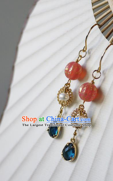 Chinese Ancient Qing Dynasty Court Ear Accessories Traditional Cheongsam Earrings