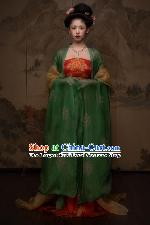 China Ancient Court Beauty Hanfu Dress Traditional Tang Dynasty Imperial Concubine Historical Garments Clothing