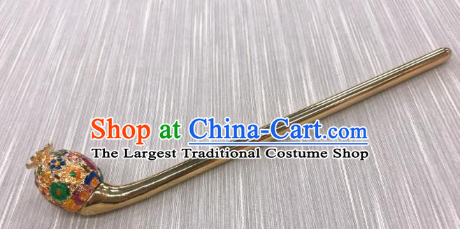 Korea Traditional Wedding Hair Accessories Folk Dance Golden Hair Stick Korean Court Hanbok Gems Hairpin