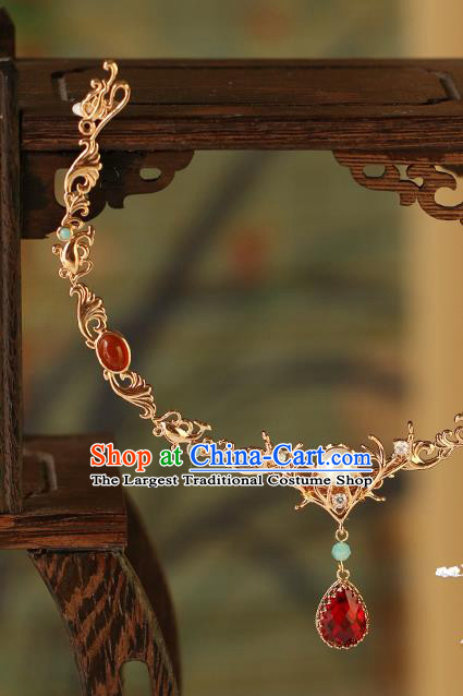 China Traditional Tang Dynasty Palace Lady Hair Jewelry Ancient Princess Eyebrow Pendant