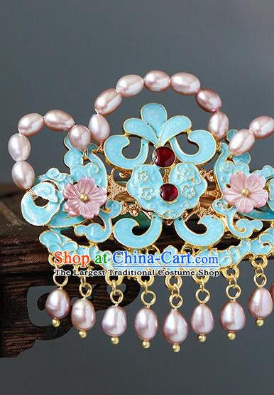 China Traditional Qing Dynasty Court Woman Hairpin Ancient Imperial Concubine Pearls Hair Stick