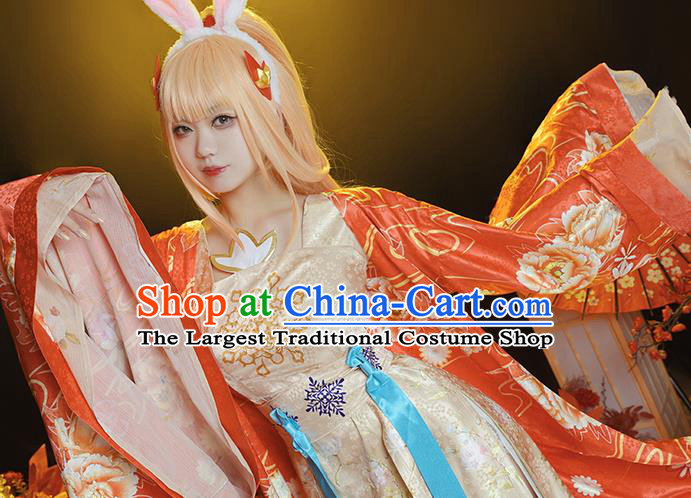 China Ancient Princess Red Dress Garment Traditional Cosplay Dance Beauty Gongsun Li Clothing