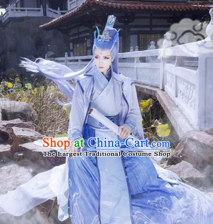 Chinese Ancient Noble Childe Garment Costumes Swordsman Clothing Cosplay Dragon Prince Ao Bing Apparels