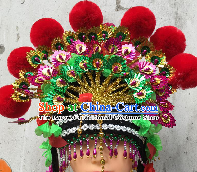 Chinese Stage Performance Phoenix Coronet Classical Dance Headdress Traditional Peking Opera Diva Wigs and Hair Crown